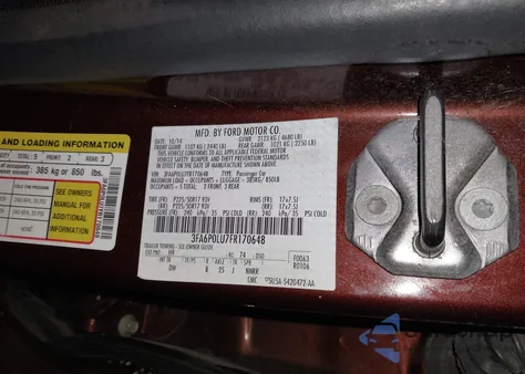 2015 Ford Fusion Hybrid Se from USA, damaged, VIN 3FA6P0LU7FR170648